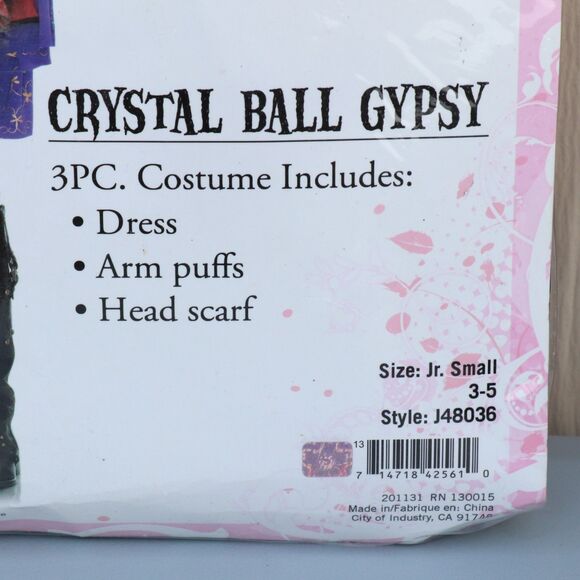 Crystal Ball Gypsy Costume Juniors Size Small 3-5 Leg Avenue - Picture 3 of 5